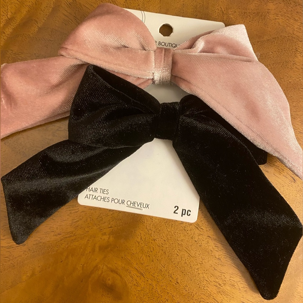 Pink Velvet Bow Hair Elastic - Picture 3 of 16